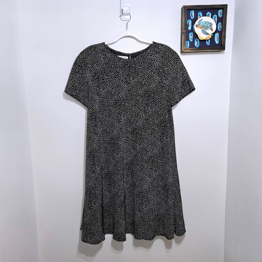 Vintage Papell Boutique 90s 100% Silk Mini Dress Polka Dot Chic Luxury S